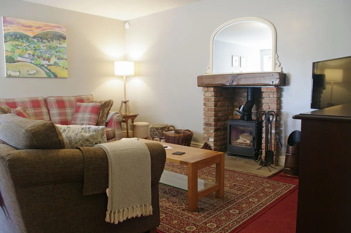 Cosy lounge — fire lit & ready